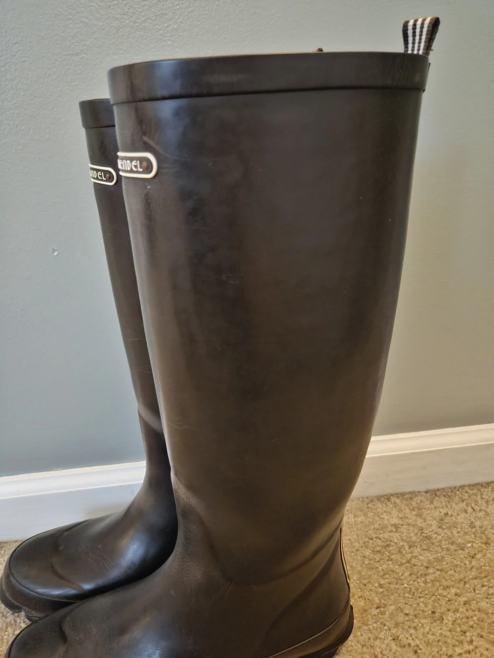 Henri Bendel Black Rain Boots - Tall Black Waterproof Boots Women's Size 9